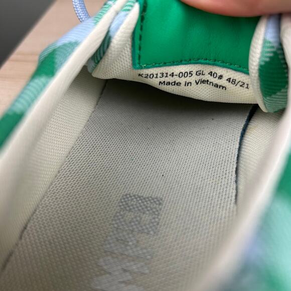 Camper Runner Up Lightweight Sneakers Blue Green Gingham Plaid size EU 40 US 9 - Picture 9 of 9